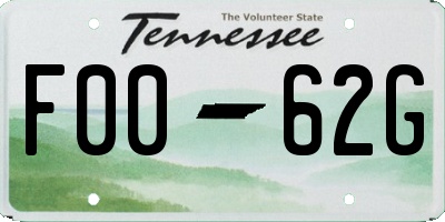 TN license plate F0062G