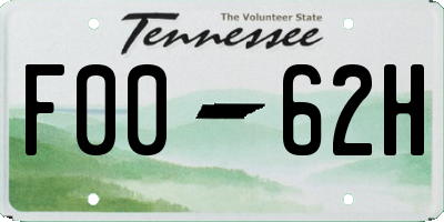 TN license plate F0062H