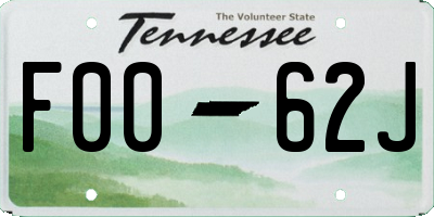 TN license plate F0062J