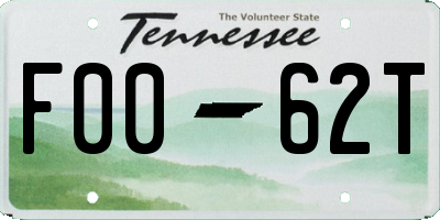 TN license plate F0062T