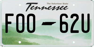 TN license plate F0062U