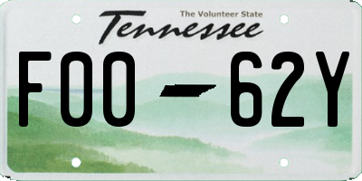 TN license plate F0062Y