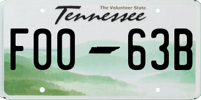 TN license plate F0063B