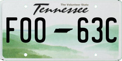 TN license plate F0063C