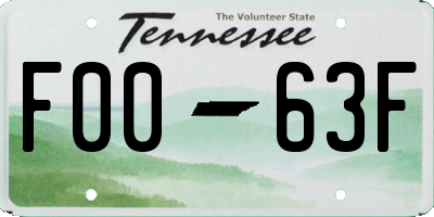 TN license plate F0063F