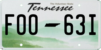 TN license plate F0063I