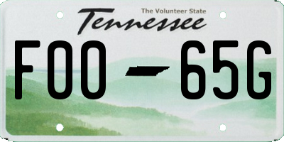 TN license plate F0065G