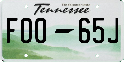 TN license plate F0065J