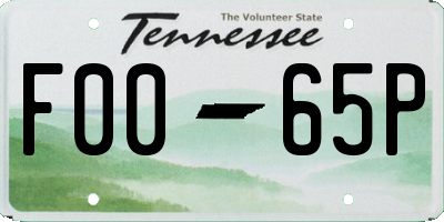 TN license plate F0065P