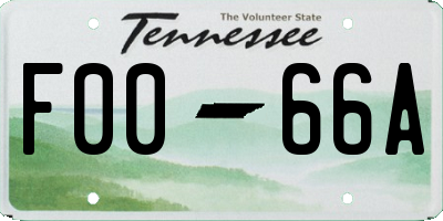 TN license plate F0066A