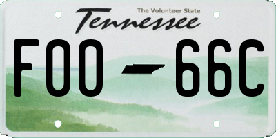 TN license plate F0066C