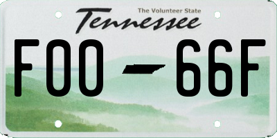 TN license plate F0066F