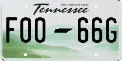 TN license plate F0066G