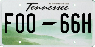 TN license plate F0066H