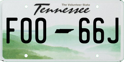 TN license plate F0066J