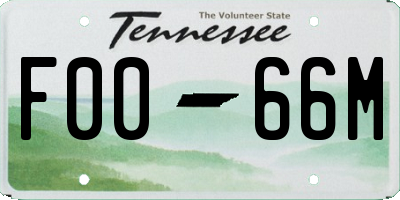 TN license plate F0066M