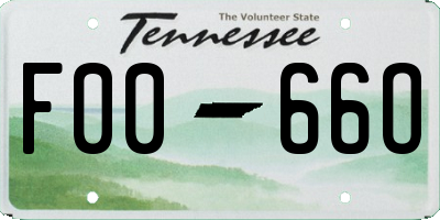 TN license plate F0066O