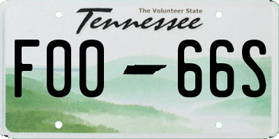 TN license plate F0066S