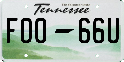 TN license plate F0066U