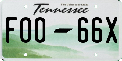 TN license plate F0066X