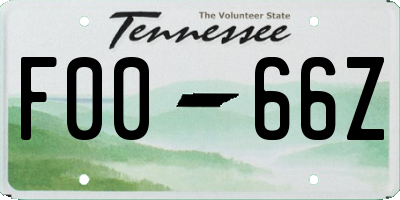 TN license plate F0066Z