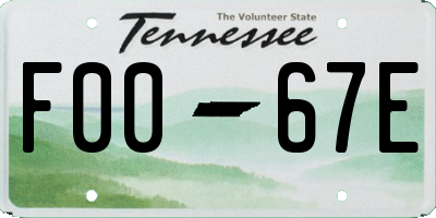 TN license plate F0067E