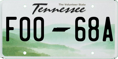 TN license plate F0068A