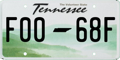 TN license plate F0068F