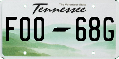 TN license plate F0068G