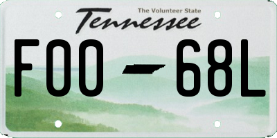 TN license plate F0068L