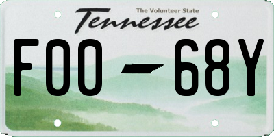 TN license plate F0068Y