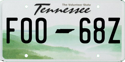 TN license plate F0068Z