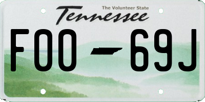 TN license plate F0069J