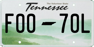 TN license plate F0070L