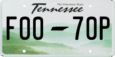 TN license plate F0070P