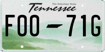 TN license plate F0071G