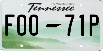 TN license plate F0071P