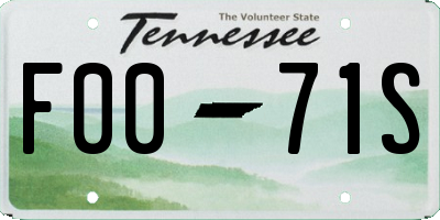 TN license plate F0071S