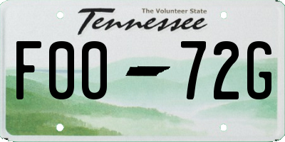 TN license plate F0072G