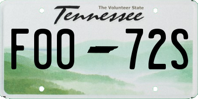 TN license plate F0072S