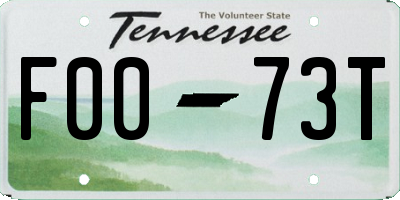 TN license plate F0073T