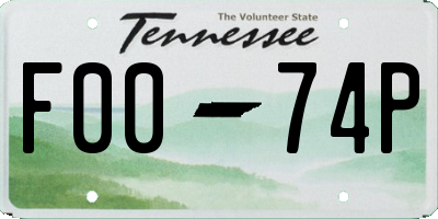 TN license plate F0074P