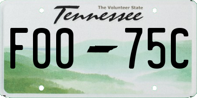 TN license plate F0075C