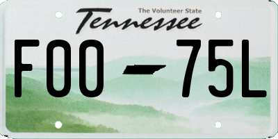 TN license plate F0075L