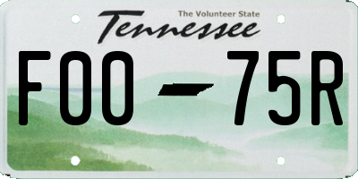 TN license plate F0075R