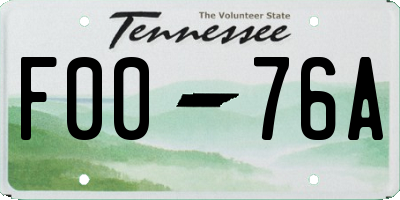 TN license plate F0076A