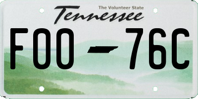 TN license plate F0076C