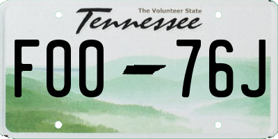 TN license plate F0076J