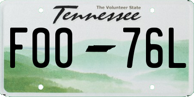 TN license plate F0076L
