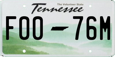 TN license plate F0076M